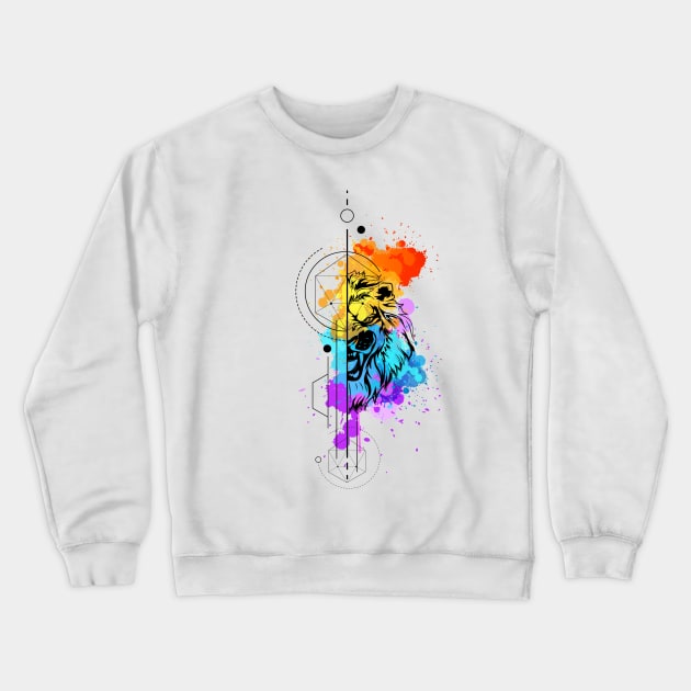 Lion Artwork Logo Crewneck Sweatshirt by G-Art Swiss